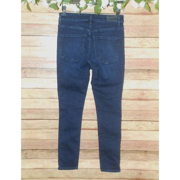 Express Ankle High Rise Denim Perfect Metallic Side Stripe Skinny Jean Womens 6 - Picture 5 of 13